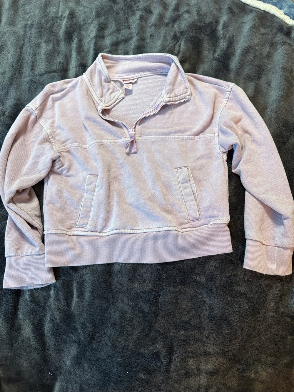 Cat & Jack Light Lavender Quarter-Zip Hoodie Sweatshirt
